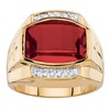 (8) - Men's 5.61 TCW Cushion-Cut Created Red Ruby and
