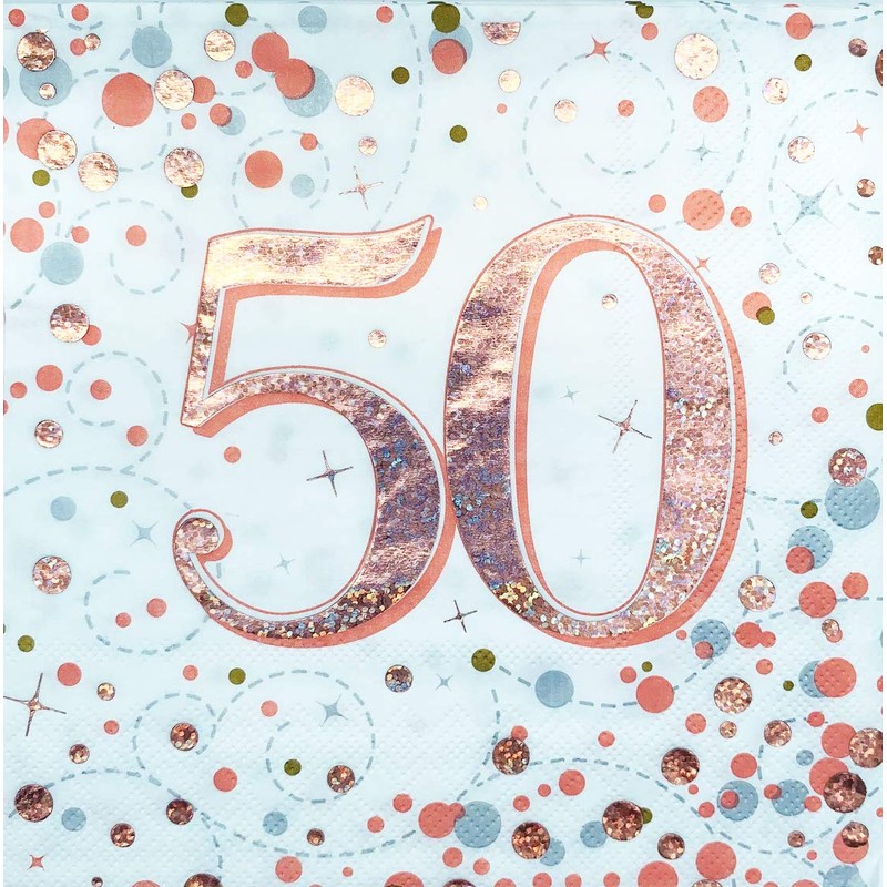 Oaktree Sparkling Fizz 50th Rose Gold 33 cm x 33