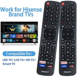 SMATAR New Replacement Hisense TV Remote Control EN-2A27 for Hisense 4K LED Smart TVs EN2A127H EN2A27HT EN2AN27H EN2AS27H EN2D27 EN33924HS EN33925A