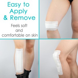 Breathable Adhesive Island Bandages Wound Dressing for Knee Replacement 4" x 10" Bordered Gauze Pad Patches Stitches Cuts Post Surgery No Glue On Center Pack of 10