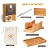BAMBUSI Bread Slicer for Homemade Bread - Bamboo Bread Cutter