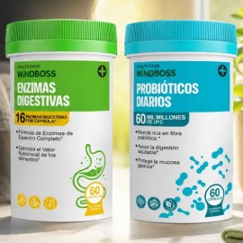 Kit Enzimas Digestivas Y Probióticos 2 Frascos 120 Caps