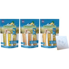 Himalayan Yak Chews Variety Pack for Small Dogs 15 Lbs & Smaller, 100% Natural, Gluten Free, Grain Free - 3 Total Flavors: Chicken, Bacon, and Peanut Butter (3 Packs, 3.3oz Each)