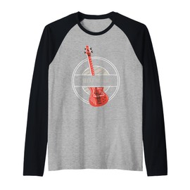 Make Magic Retro Guitar Player Designs Present Raglan Baseball Tee