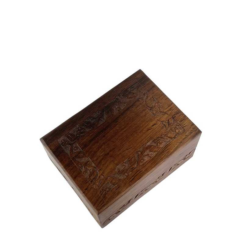 Indian Glance Wooden Urn Box - Urn for Human Ashes