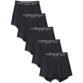 Bolter Men’s 5-Pack Cotton Stretch Boxers Shorts (X-Large, Black)