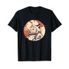 Japanese Minimalist 1950s Retro Space Cat Good Luck T-Shirt
