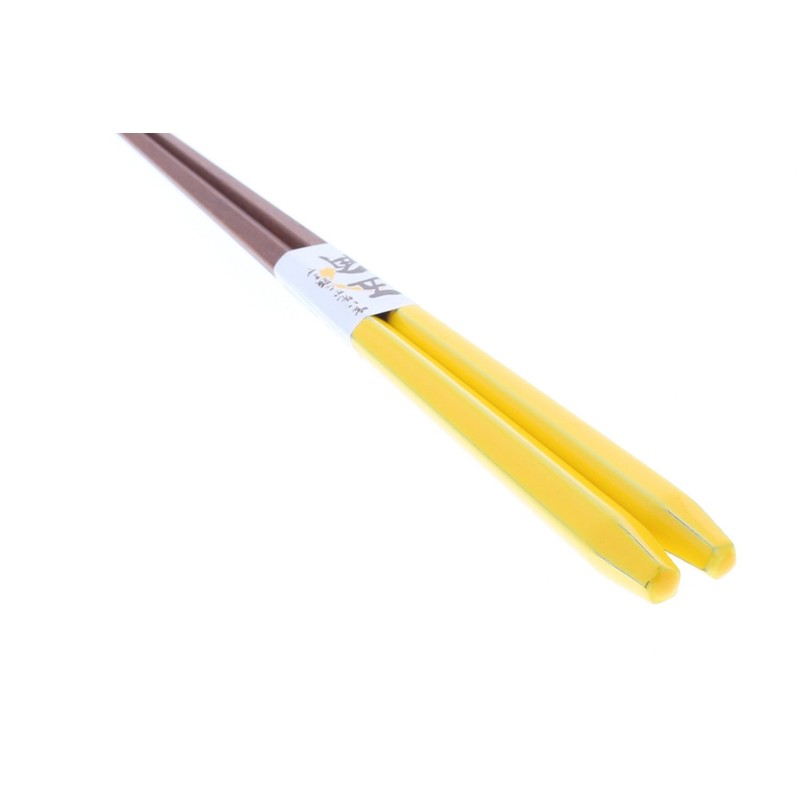 Ishida Frappe Pentagon Chopsticks Made in Japan Yellow 9.1 inches