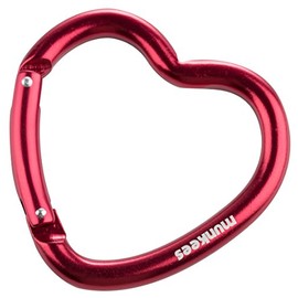 munkees, Heart Carabiner Keyring Red 3221