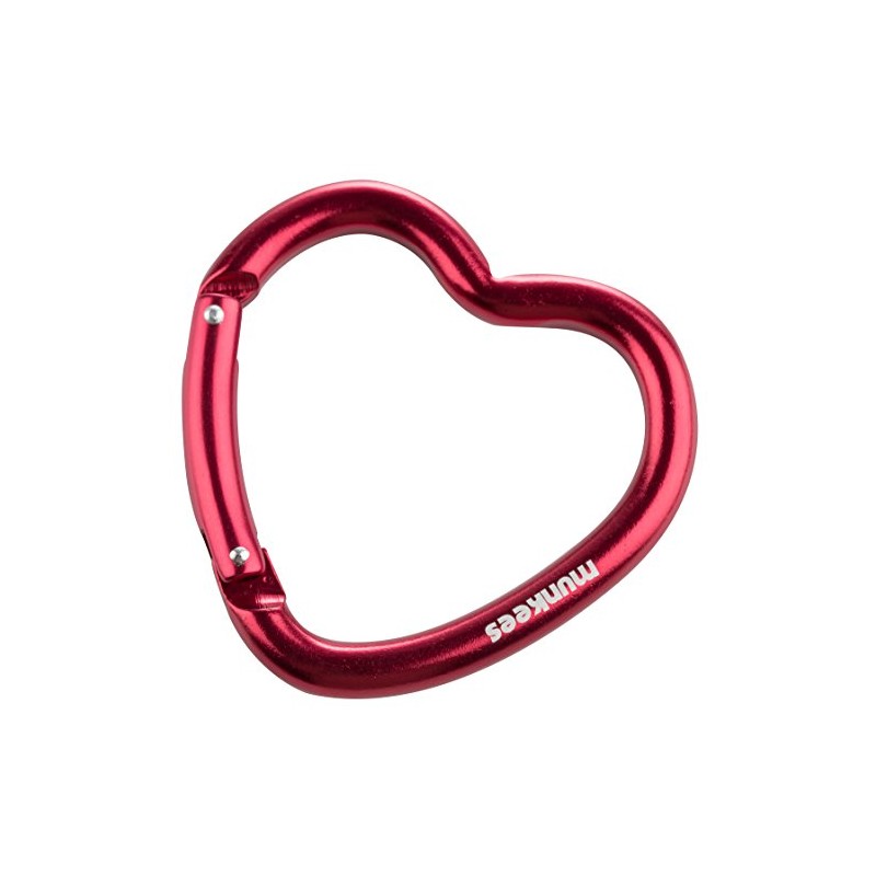 munkees, Heart Carabiner Keyring Red 3221