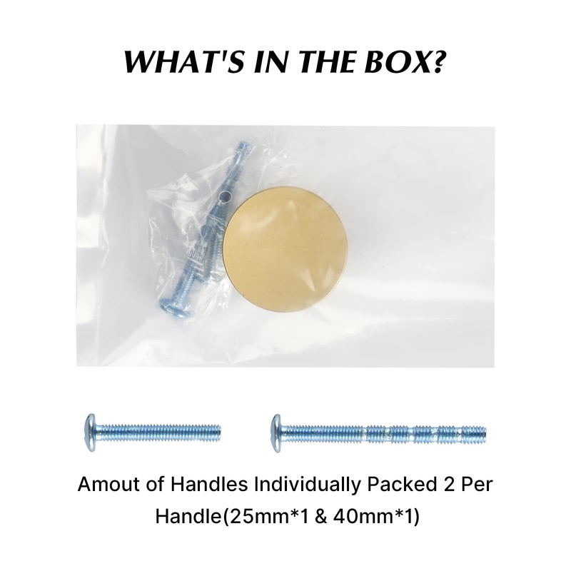 LONTAN 4 Pack Cupboard Knobs Gold Door Knobs and Handles