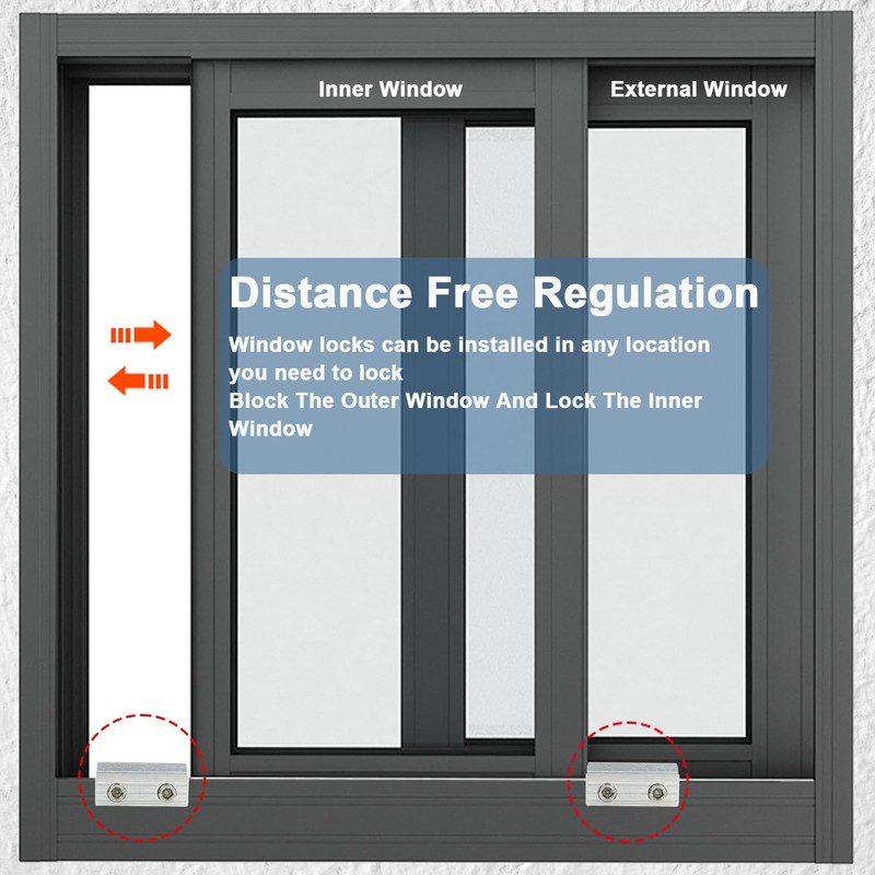 Consss Sliding Window Locks, 4 Pack Window Locks with Key