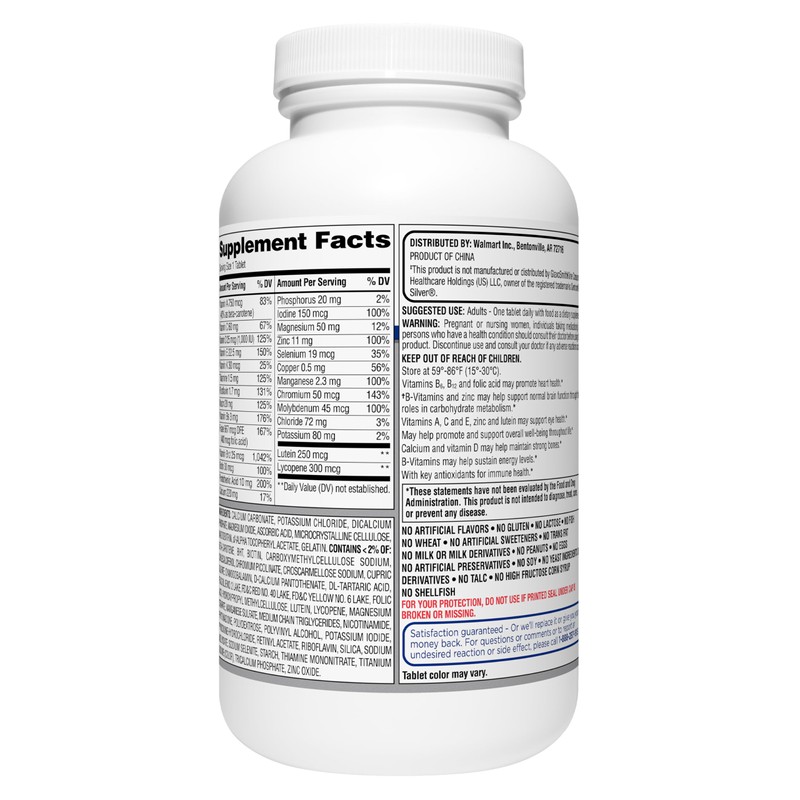 Equate Mature Adult 50+ One Daily Complete Multivitamin Compare to