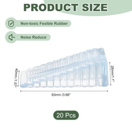 uxcell 20 Pcs Door Stoppers for Bottom of Door, 28mm/1.10 Inch Door Stops, Rubber Door Stopper Wedge Anti Slip, Window Stopper Door Stackable, Clear