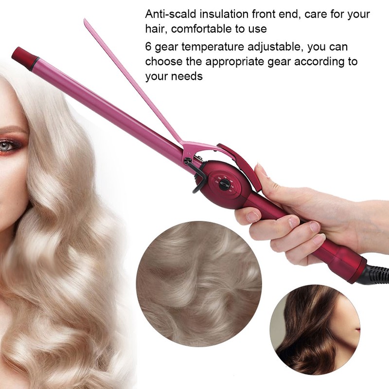 Mini Electric Hair Curler Salon Curling Wand Anti-Scald Temperature Adjustment