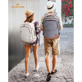 LOVEVOOK Travel Backpack for Women & Men, 40L Carry on Backpack Airline Approved, Large TSA Personal Item Travel Bag fits 17.3" Laptop, Business Weekender Bag for Essentials, 4Pcs