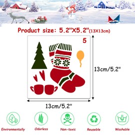 HOWAF Pack of 24 Stencils Christmas Drawing Stencils Painting Stencils Made of Plastic Stencils Reusable for Scrapbooking Photo Album DIY Gift Cards Christmas Children Gifts