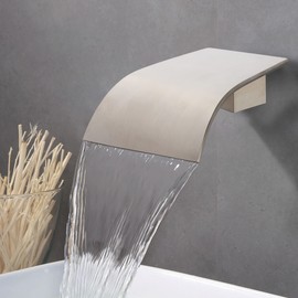 AZOS High Flow Tub Spout Wall Mounted Bathtub Faucet Filler Waterfall Spout for Bathroom Sink and Tub Shower, Tub Waterfall Sprayer Brushed Nickel