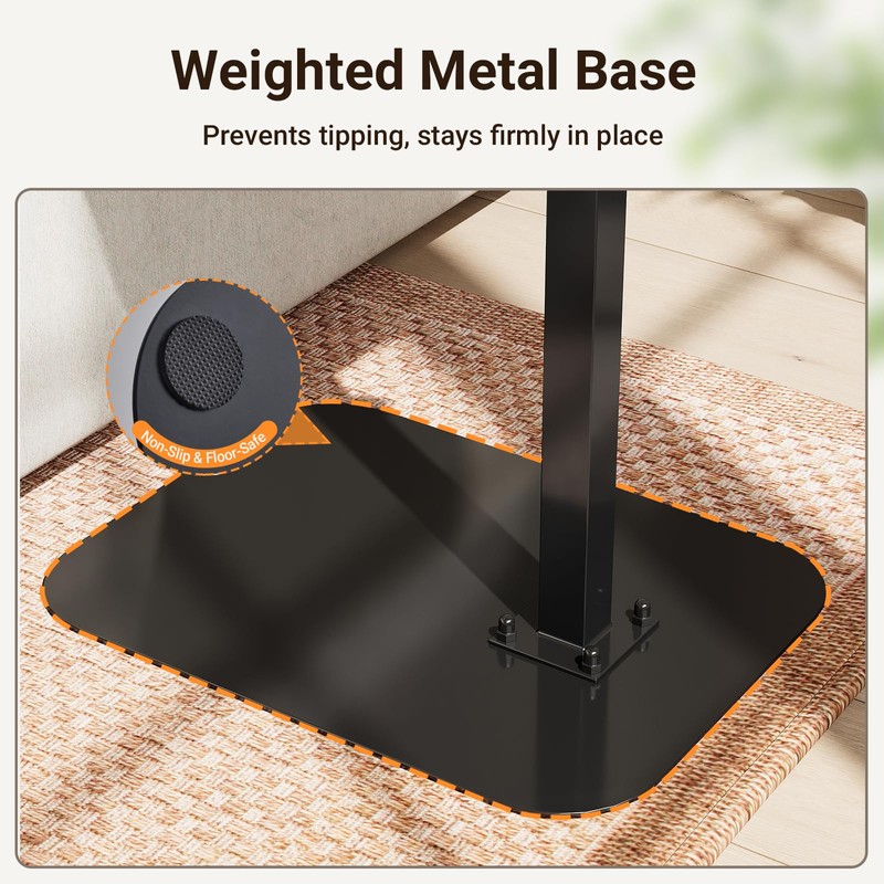 ELYKEN TV Tray Table, C-Shape Couch Desk, 360° Swivel Side