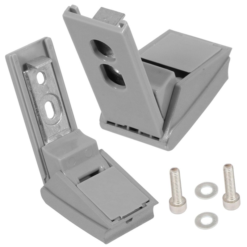 Spares2go Silver Door Hinges Repair Kit Pair for Liebherr Fridge