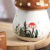 Bicuzat Ceramic Mushroom Shaped Soap Dispenser with Plastic Pump, Liquid