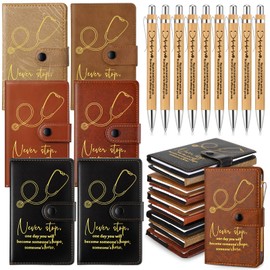 Yexiya 20 Set Back to School Medical Assistants Appreciation Gift A6 Leather Journal with Ballpoint Pens Notebook Bulk for Doctor Nursing Certified Medical Assistant Healthcare Clinical Intern Gift