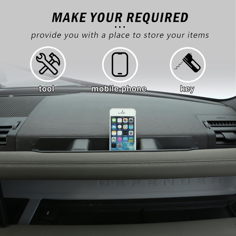 HIRUFAIT Co-pilot Front Organizer Tray Compatible with LR Defender 90/110/130