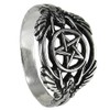 Silver Hermetic Guardian Angel Pentacle Ring for Men or Women
