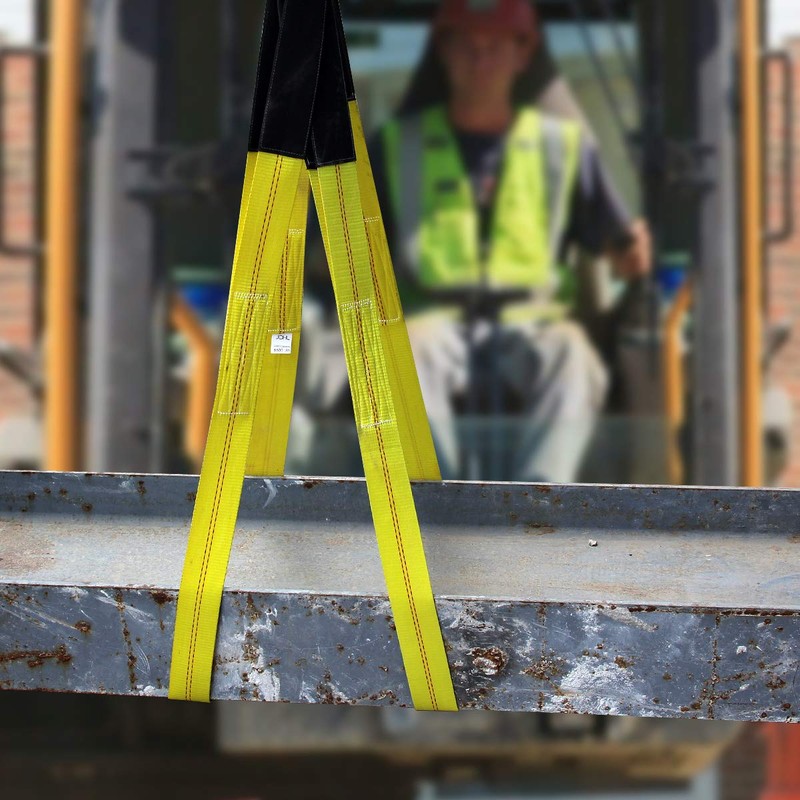 Lift Sling Straps, JCHL 6.5'X2 Heavy Duty Flat Eye Lift