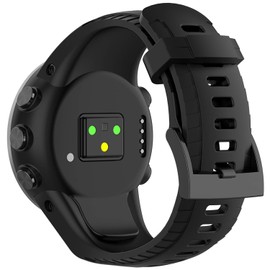 Compatible with SUUNTO 5 Watch Bands, Sport Stylish Replacement Watch Band Silicone Band Straps Wristbands Bracelet Fit for SUUNTO 5 Multisport GPS Watch (Black)