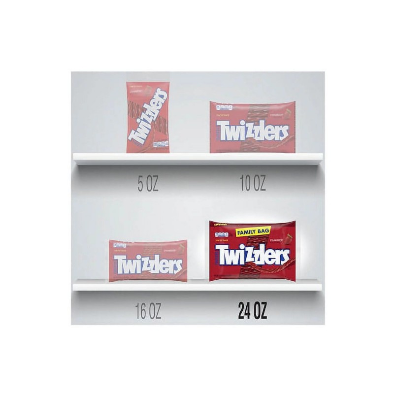 Twizzlers Twists Chewy Candy Strawberry Flavored24.0oz Pack of 2