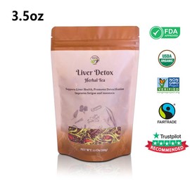 Liver Cleanse Detox Tea - GojiBerry Dandelion Chrysanthemum Milk Thistle Organic Herbal Ingredients - Liver Support | Daily Detox Beverage | 100g/pack - Specification: 1 pcs