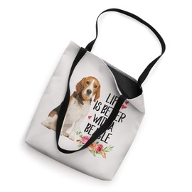 Life Is Better With A Beagle Beagle Mom Beagle Lover Floral Tote Bag