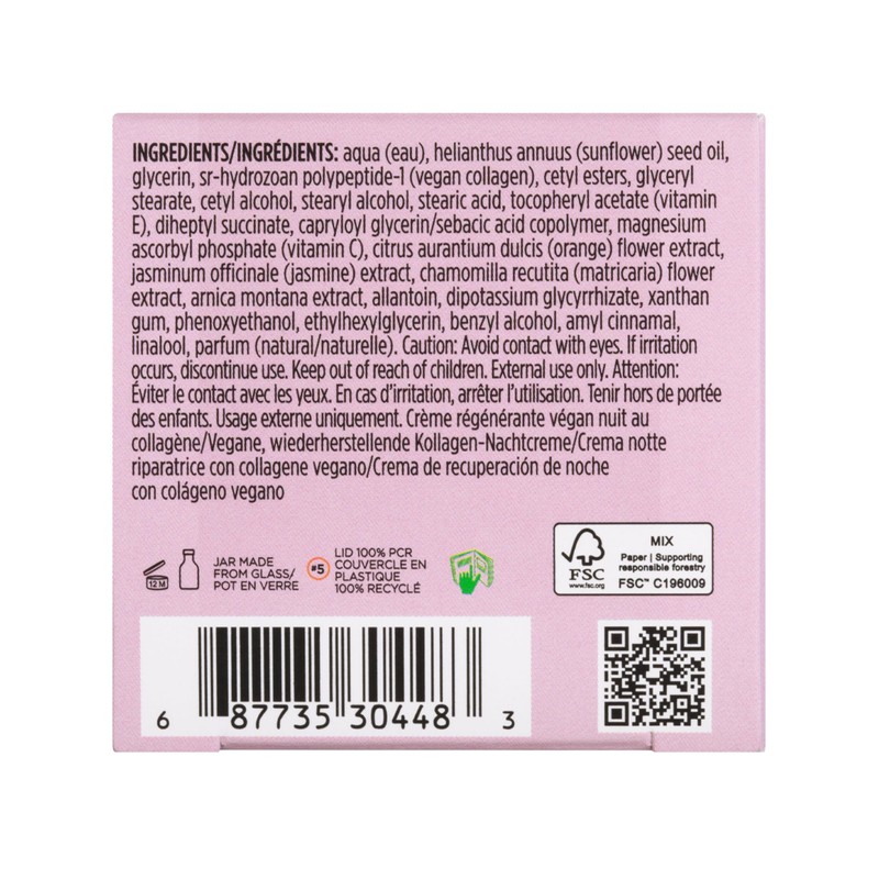 Pacifica Night Face Cream - Vegan Collagen Overnight Recovery Cream,