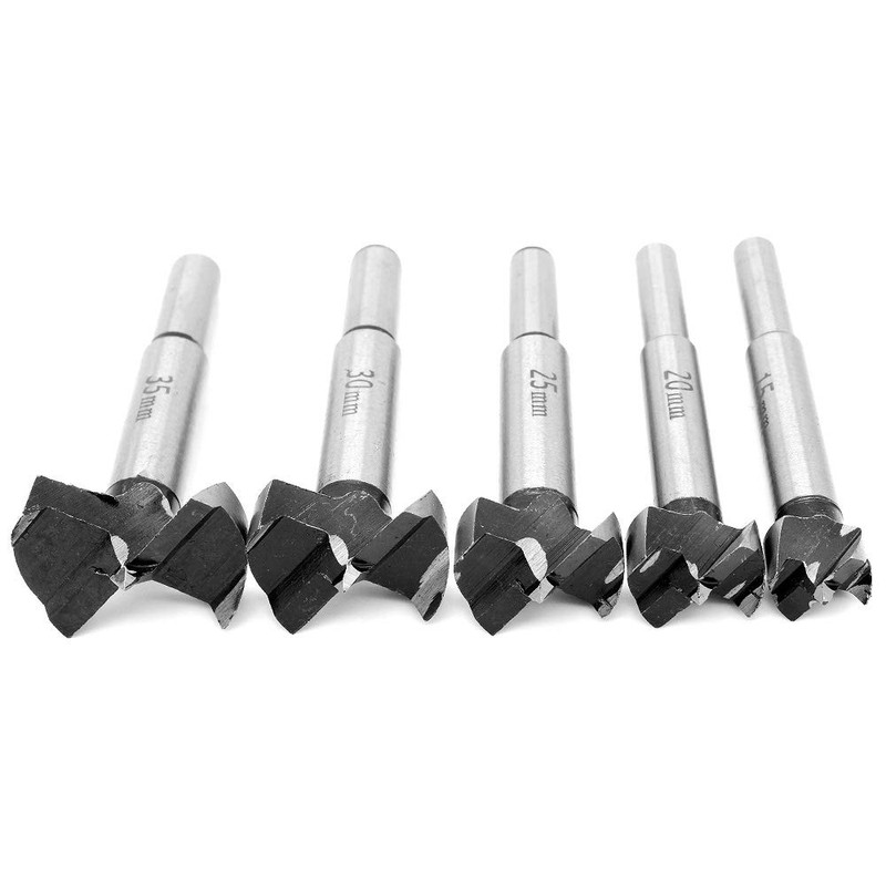 Yuhtech Forstner Drill Bit Set, 5 Pieces 15-35mm Woodworking Hole