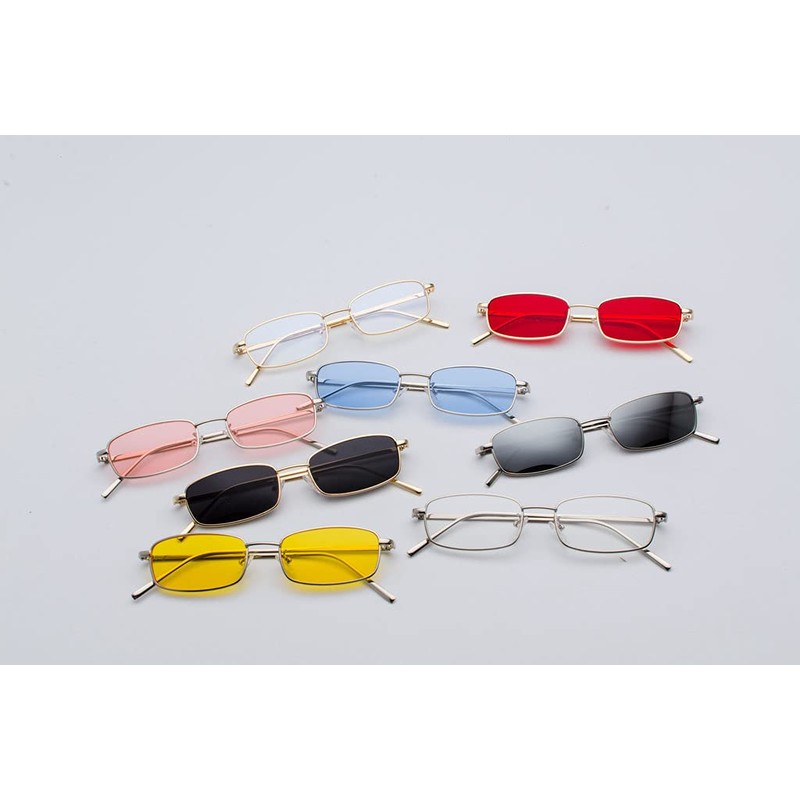 Bmeigo Women's Sunglasses Vintage Retro Rectangular Metal Frame Glasses Unisex