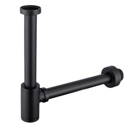 RANDOM Brass Round Bottle P Trap 1 1/4,Raise and Lengthen Adjustable Basin Sink Waste Drain Trap Kit, Matte Black.RD-83888MB-L