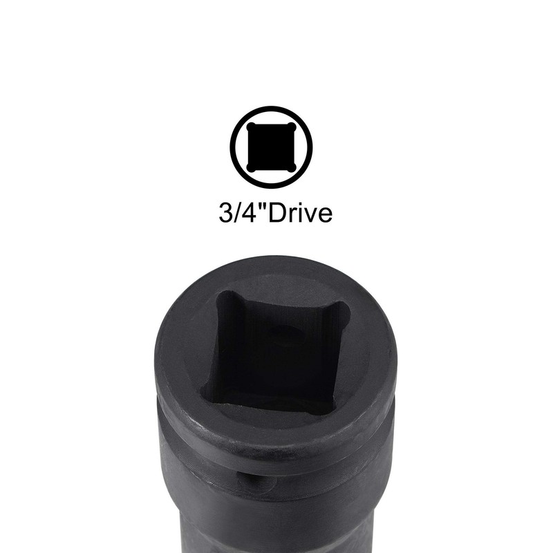 sourcing map 3/4-Inch Drive 19mm 12-Point Deep Impact Socket, CR-MO
