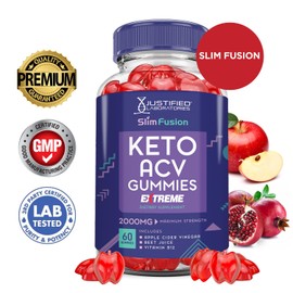 (5 Pack) Slim Fusion Keto ACV Gummies Extreme 2000MG Advanced Slimfusion Keto Gummies Apple Cider Vinegar Formulated with Pomegranate Beet Juice Powder B12 Vegan Non GMO 300 Gummys