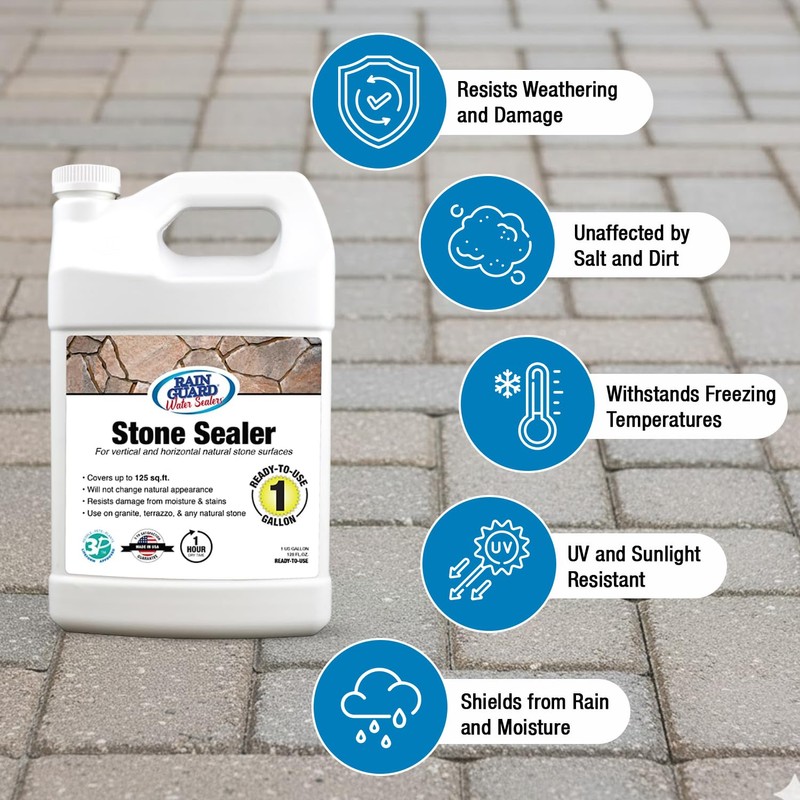 Rainguard Water Sealers Stone Sealer, Penetrating Protection Against Moisture Damage