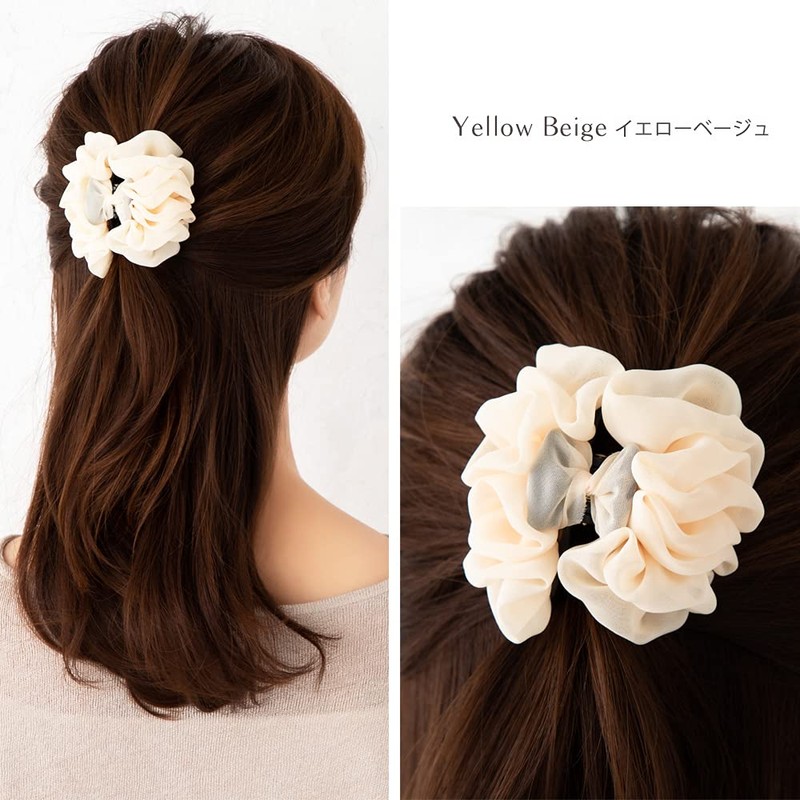JewelVOX Hair Accessories, Draped Chiffon Ruffle, Mini Hair Claw, Feminine