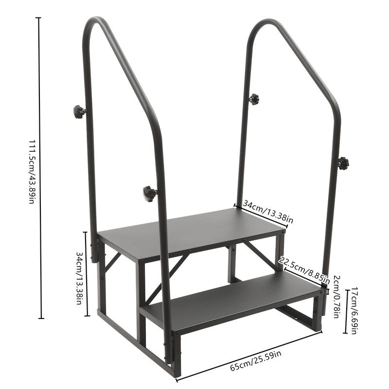CNCEST RV Steps with Handrails,2 Step RV Stairs 450 lbs