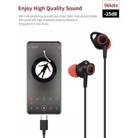 InEar dyplay USB C Headphones, Active Noise Cancelling in-Ear Headphones