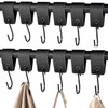 XHTXHT Pack of 12 S Hooks, Black with Leather Loop,