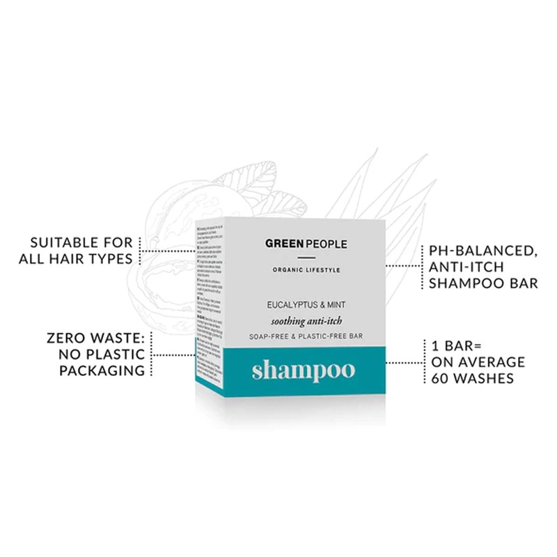 Green People Eucalyptus & Mint Shampoo Bar 50g | Natural