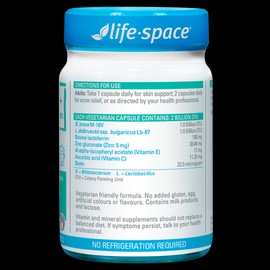 Life Space Acne Relief + Skin Rebalance 30 Capsules