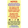 Pair of Waterproof Warning Notices/Sticker Signs for Macerator Toilets. Fits