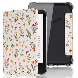 Fancity Kompatibel mit 6,8 Zoll Kindle Paperwhite 11. Generation Hülle, Transparent Weiche TPU Hülle mit Intelligente Schlaf/Wach für Kindle Paperwhite 11th Gen. 2021 & Signature Edition, White Floral