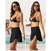 ANFILIA Women Scalloped Swim Skirts High Waisted Split Swim Bottoms