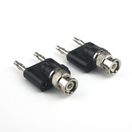Aoowei BNC Male Plug to Dual 4 mm Banana Male Jack Socket Binding Post for Audio Adapter Connector 2-Pack